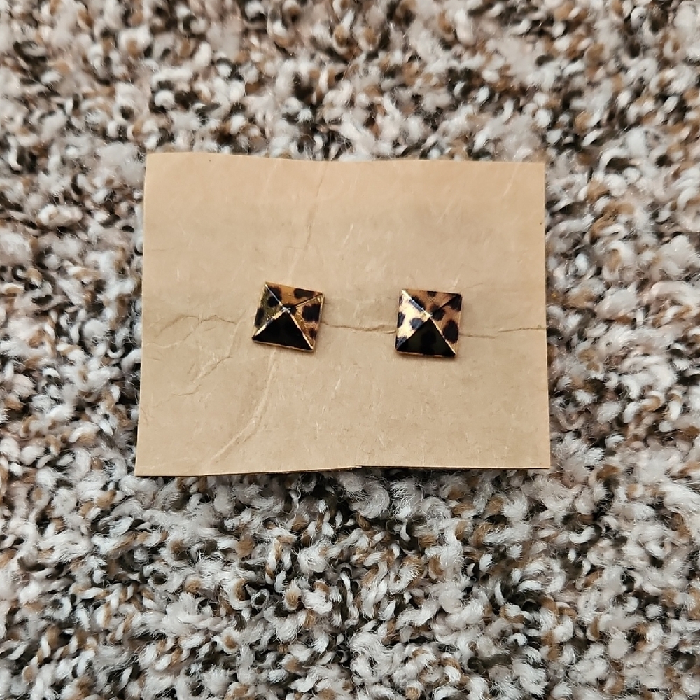 Claire's Animal Print Square Earrings